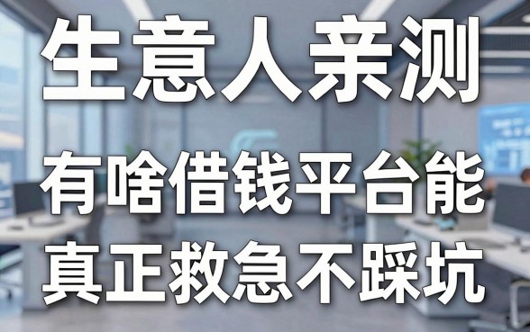 生意人亲测：有啥借钱平台能真正救急不踩坑