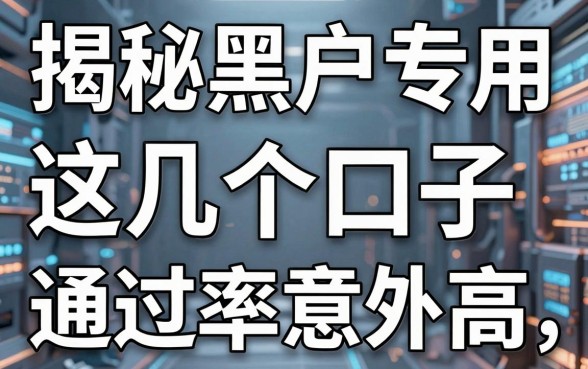 揭秘黑户专用借钱平台，这几个口子通过率意外高
