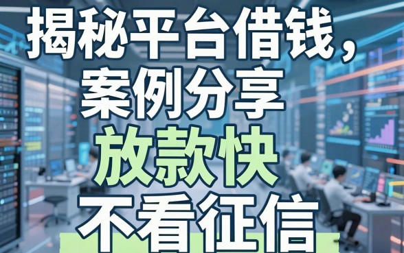 揭秘平台借钱案例分享，这几个放款快不看征信