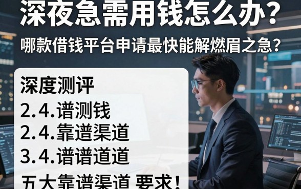 深夜急需用钱怎么办？哪款借钱平台申请最快能解燃眉之急？深度测评五大靠谱渠道