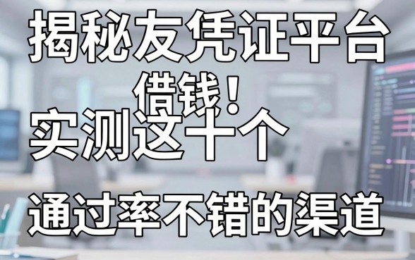 揭秘友凭证平台借钱：实测这十个通过率不错的渠道