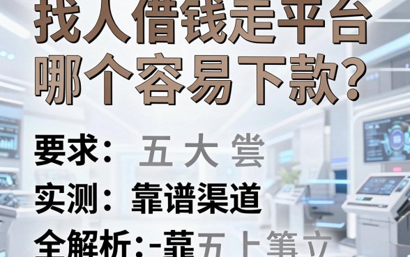 找人借钱走平台哪个容易下款？实测五大靠谱渠道全解析