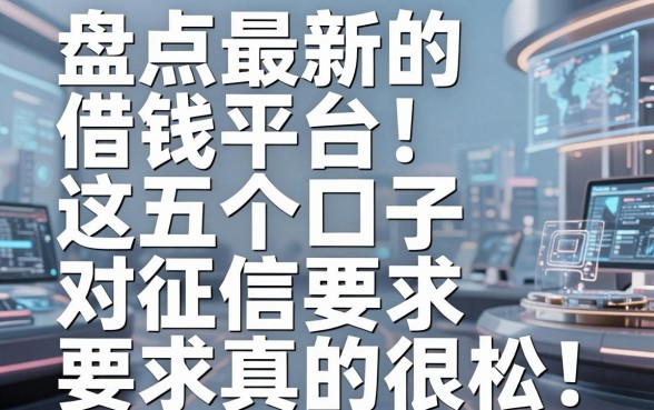 盘点最新的借钱平台：这五个口子对征信要求真的很松