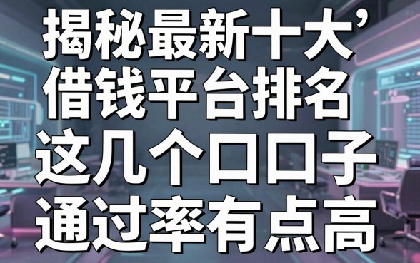 揭秘最新十大借钱平台排名，这几个口子通过率有点高