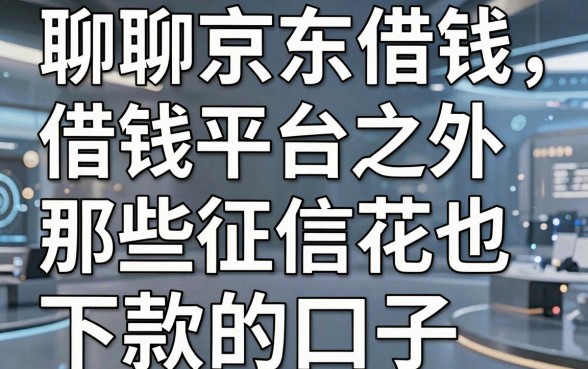 聊聊京东借钱借钱平台之外，那些征信花也能下款的口子
