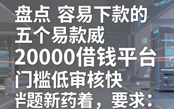 盘点五个容易下款的20000借钱平台，门槛低审核快