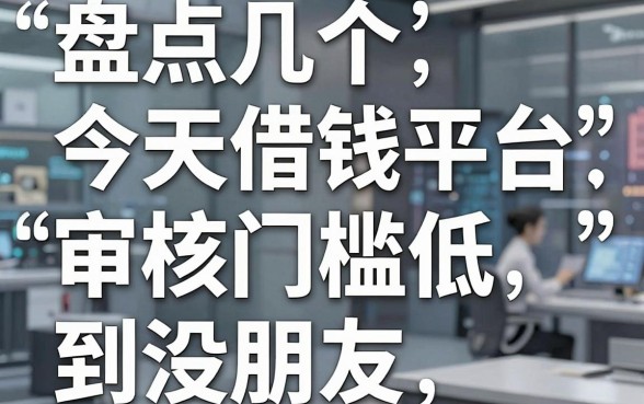 盘点几个今天借钱平台，审核门槛低到没朋友