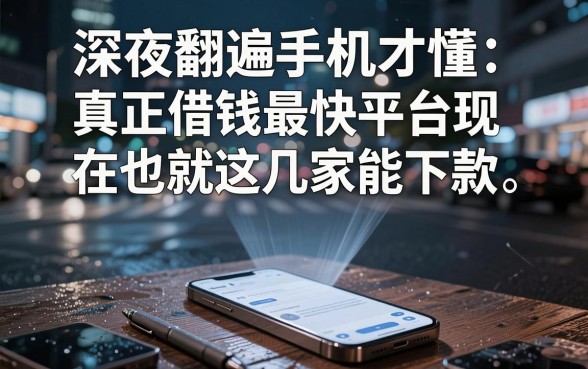 深夜翻遍手机才懂：真正借钱最快平台现在也就这几家能下款