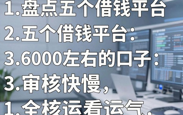 盘点五个借钱平台6000左右的口子，审核快慢全看运气