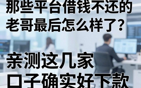 那些平台借钱不还的老哥最后怎么样了？亲测这几家口子确实好下款