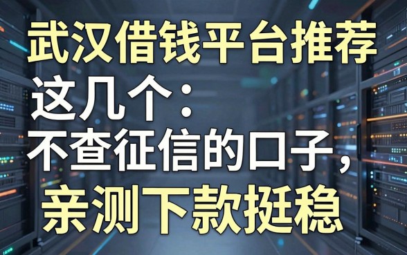 武汉借钱平台推荐：这几个不查征信的口子，亲测下款挺稳
