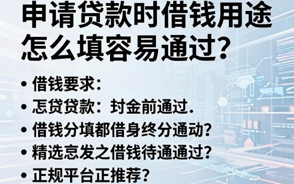 申请贷款时借钱用途怎么填容易通过？精选五个正规平台推荐