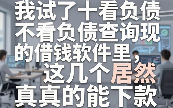 我试了十几个平台，发现不看负债查询的借钱软件里，这几个居然真的能下款