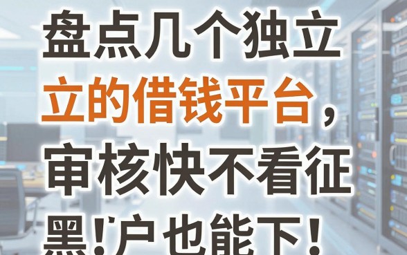 盘点几个独立的借钱平台，审核快不看征信黑户也能下