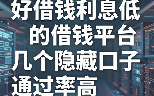 揭秘好借钱利息低的借钱平台，这几个隐藏口子通过率高