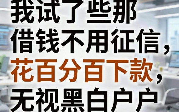 我试了那些借钱不用征信花百分百下款无视黑白户的网贷app，结果和我想的完全不一样