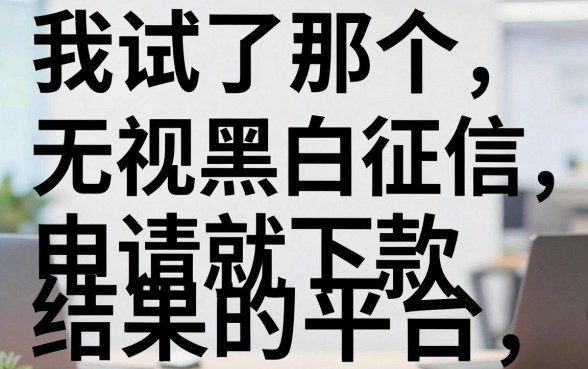 我试了那个无视黑白无视征信申请就下款的平台，结果有点意外