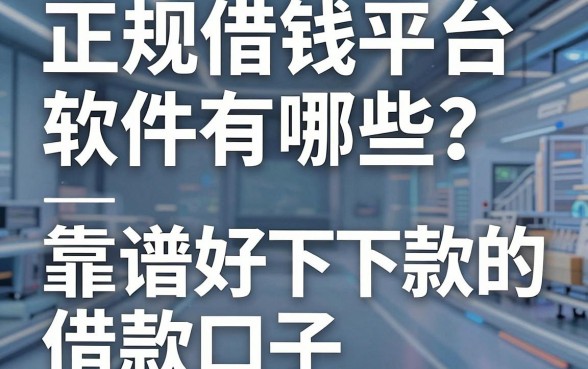 正规借钱平台软件有哪些？推荐五个靠谱好下款的借款口子