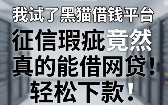 我试了黑猫借钱平台，征信瑕疵竟然真的能借网贷轻松下款