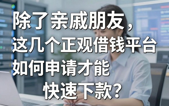 除了亲戚朋友，这几个正规借钱平台如何申请才能快速下款？