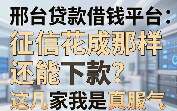 邢台贷款借钱平台实测：征信花成那样还能下款？这几家我是真服气