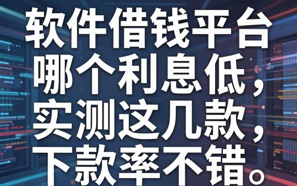 揭秘软件借钱平台哪个利息低，实测这几款下款率不错