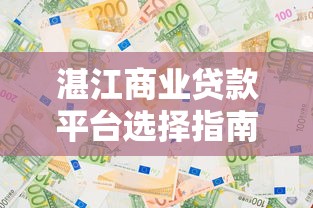湛江商业贷款平台选择指南及靠谱推荐
