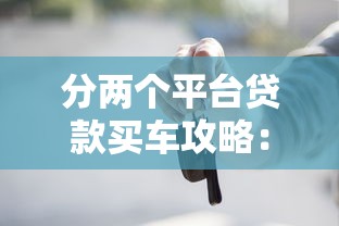 分两个平台贷款买车攻略：双渠道申请优势与风险解析