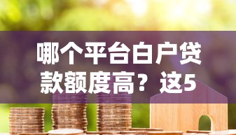 哪个平台白户贷款额度高？这5个渠道审批快且额度大