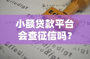 小额贷款平台会查征信吗？申请前必须了解的征信规则