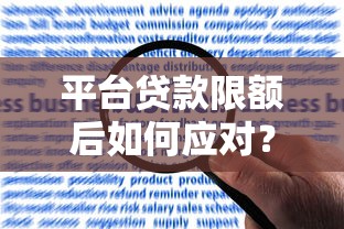 平台贷款限额后如何应对?5个实用方法帮你解决资金难题 平台贷款限额后如何应对?5个实用方法帮你解决资金难题