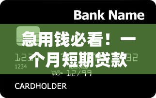 急用钱必看！一个月短期贷款平台推荐：快速放款、低息、零担保攻略