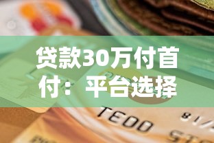贷款30万付首付：平台选择与注意事项指南