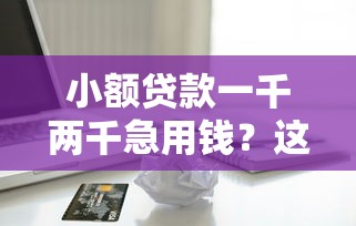 小额贷款一千两千急用钱？这些平台快速到账低门槛