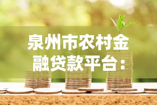 泉州市农村金融贷款平台：农户资金难题解决方案