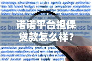 诺诺平台担保贷款怎么样？真实用户评价+申请流程全解析