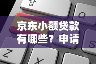 京东小额贷款有哪些？申请条件及使用攻略全解析