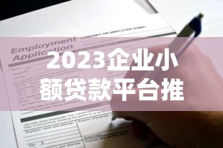 2023企业小额贷款平台推荐：靠谱选择与申请指南
