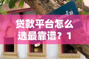 贷款平台怎么选最靠谱?10年从业者教你避坑技巧 贷款平台怎么选最靠谱?10年从业者教你避坑技巧