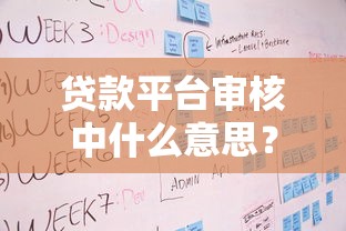 贷款平台审核中什么意思？3分钟搞懂流程和注意事项