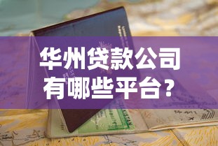 华州贷款公司有哪些平台？最新推荐及申请指南