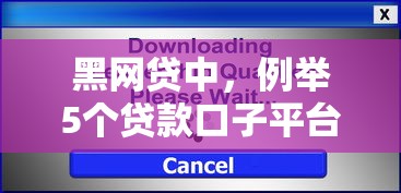 黑网贷中，例举5个贷款口子平台