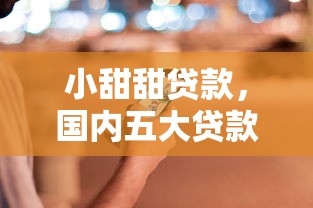 小甜甜贷款，国内五大贷款平台电话