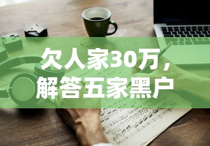 欠人家30万，解答五家黑户借钱的平台100%能借