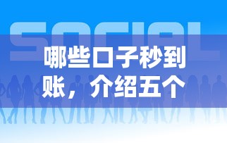 哪些口子秒到账，介绍五个什么借钱平台好通过