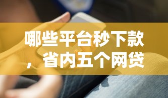 哪些平台秒下款，省内五个网贷口子大全平台