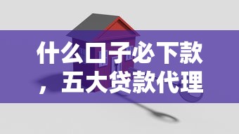 什么口子必下款，五大贷款代理平台