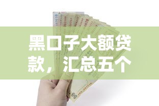 黑口子大额贷款，汇总五个500借款口子