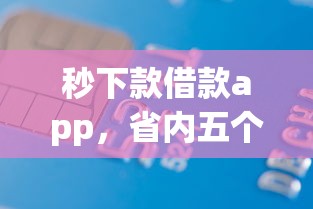 秒下款借款app，省内五个有那些贷款平台不需要看征信