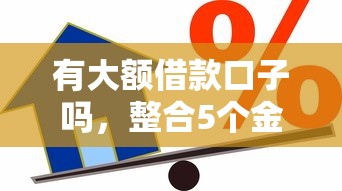 有大额借款口子吗，整合5个金融贷款平台